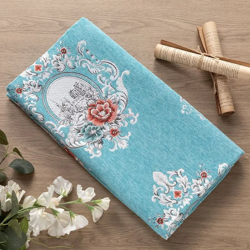 serviette tissu chenille 100 polyester floral rouge élégante classique résistante bricolage sofa matériau