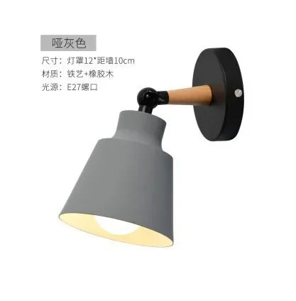 lampe murale moderne led bois métal blanc gris rose vert chambre salon étude entree