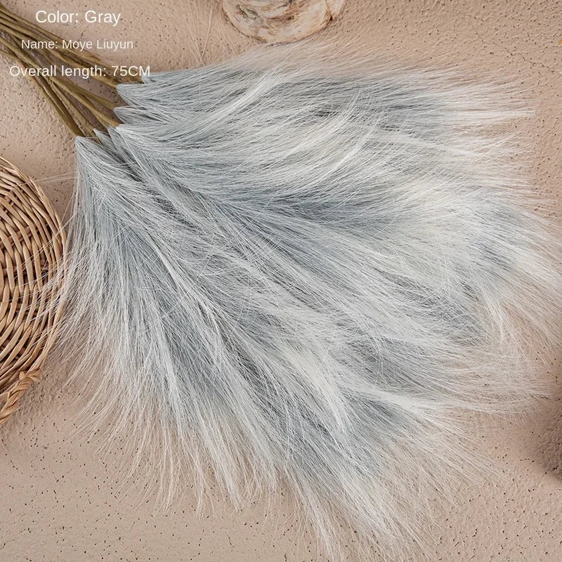 bouquet plumes artificielles gris rose beige bleu naturel rustique intérieur 75cm decoration fete mariage