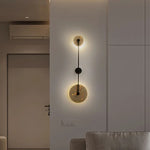 applique murale led moderne minimaliste noir beige texture marbrée éclairage quotidien fixé mur discoiles