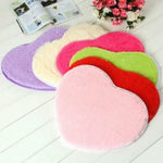 tapis forme cœur doux violet moderne 30x40cm antidérapant bain salon