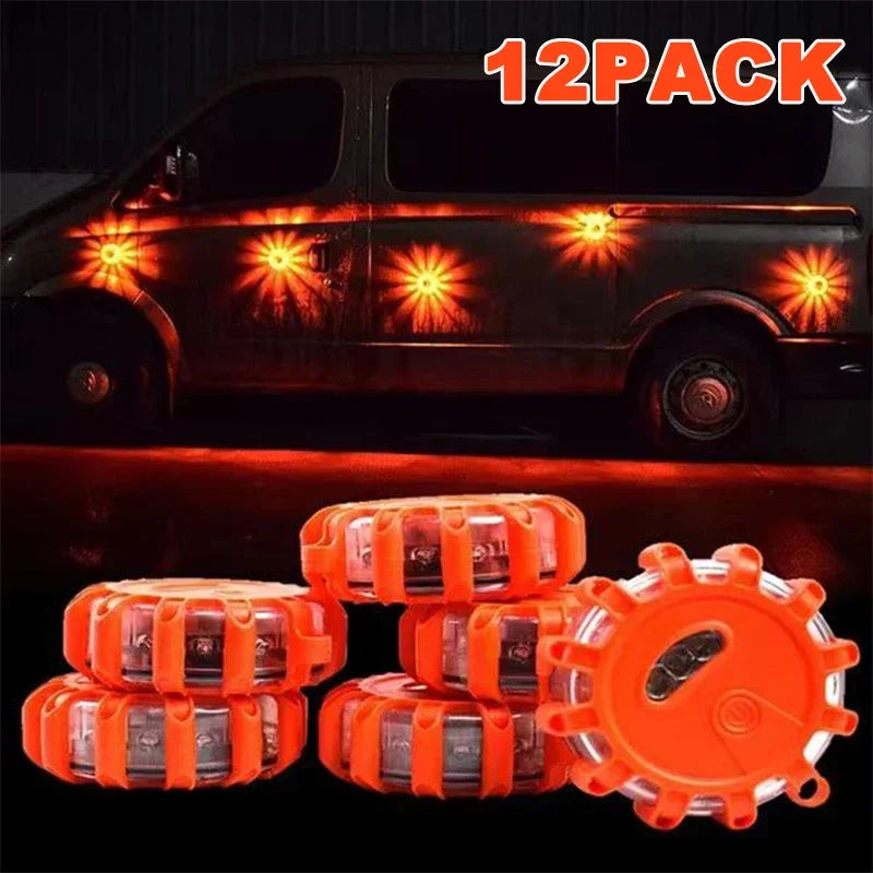 lampe sécurité orange clignotante led batterie rechargeable crochet urgence signalisation route