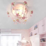 lampe rose fleurs relief translucides romantique chambre fille salon couloir