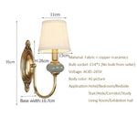 lampe murale classique vintage abat jour tissé doré beige vert clair douille E14 base