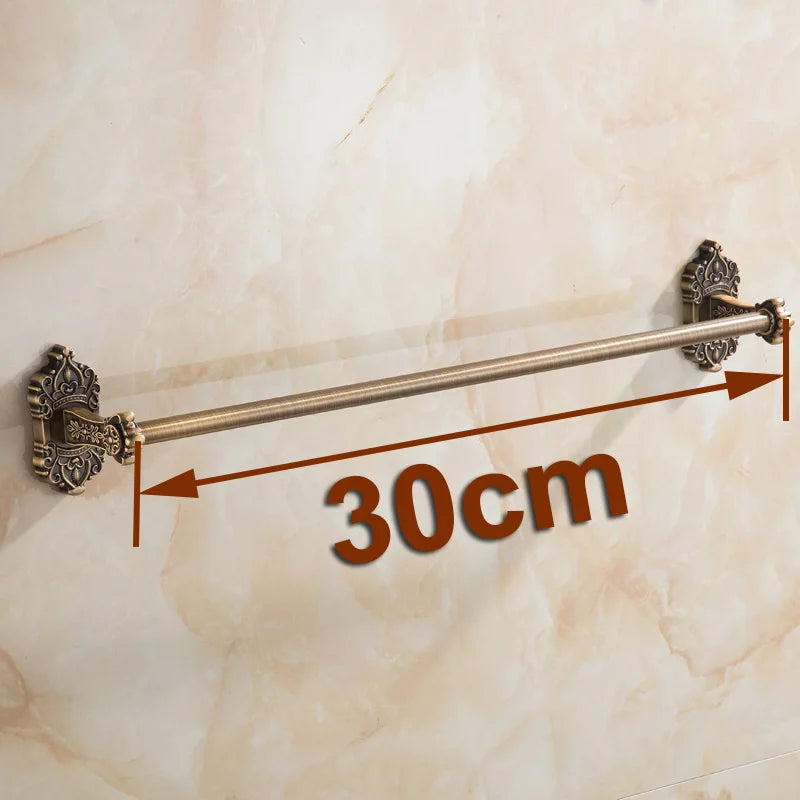 porte serviettes mural bronze ornements floraux vis fixations classique aluminium servant domestique