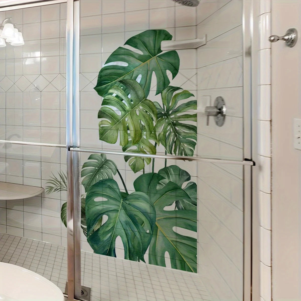 sticker mural moderne feuilles tropicales monstera brillantes facile appliquer pièces végétal adhésif maison