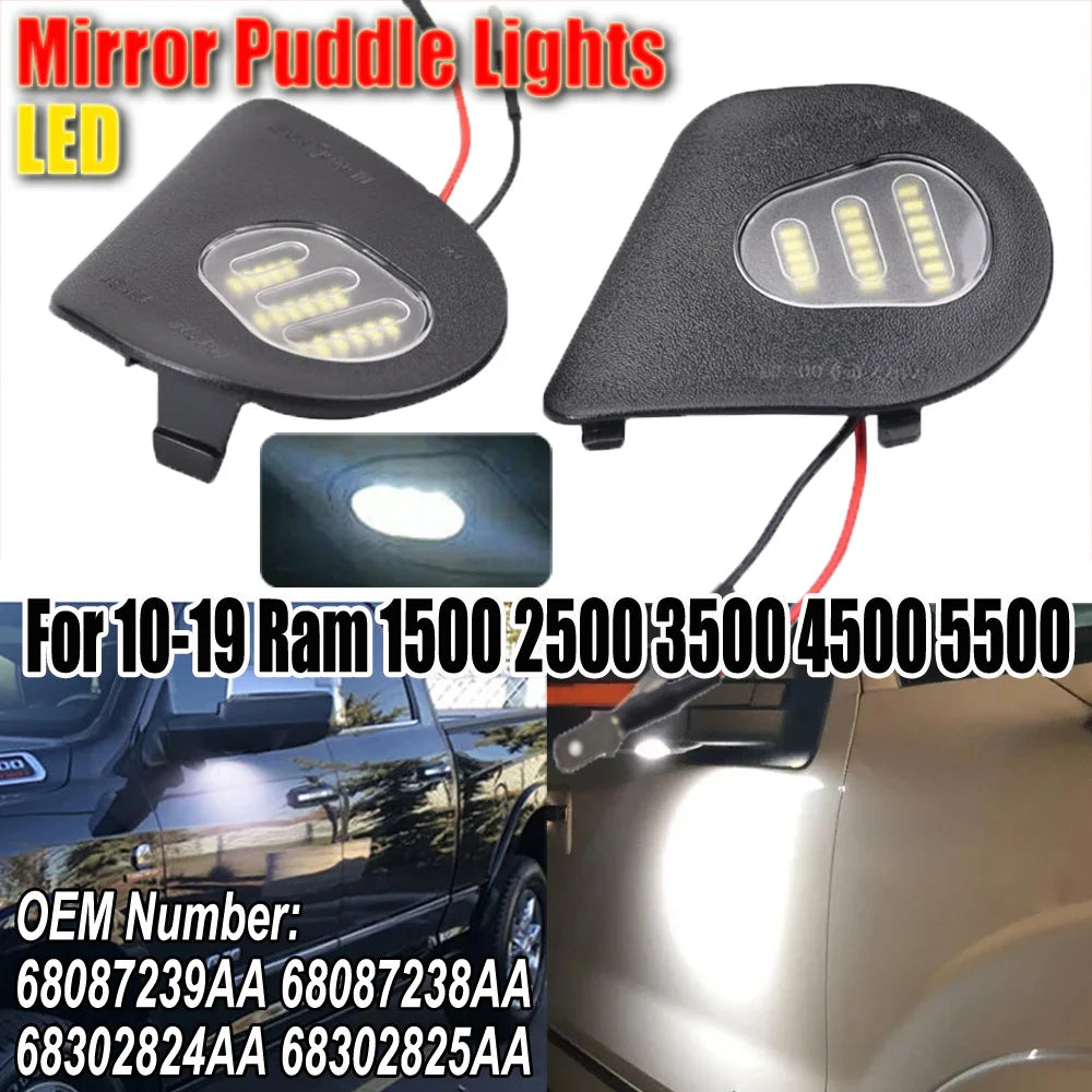 lampe led miroir voiture noir diodes clips câbles modernes dodge ram 1500 2500 3500
