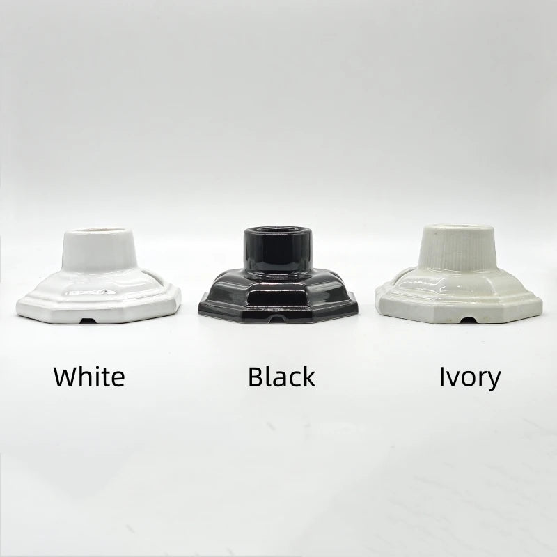 supports lampe céramique moderne blanc noir crème eyelets fixes haute temperature