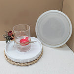 assiette étoile blanc silicone classique support osier bougie fleur corbeille
