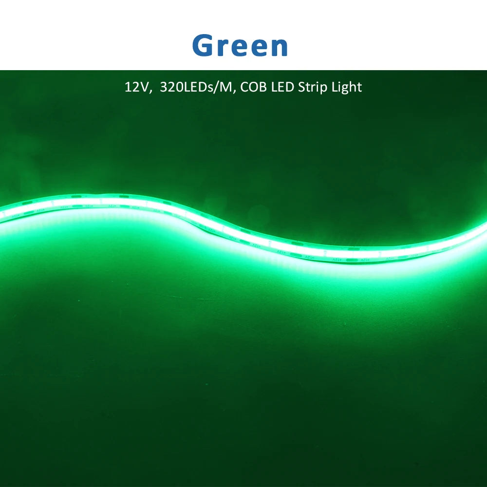 ruban led coB 5m 12v blanc chaud froid rouge vert bleu clips modernes