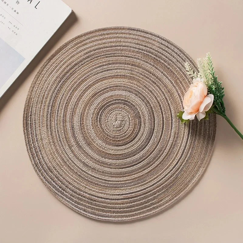 serviettes table multicolores moderne rayures concentriques taille 11cm 18cm 30cm 38cm