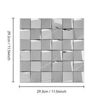 carreaux muraux adhésifs or moderne élégants carrés brillants 29.3cm 29.3cm noir argent