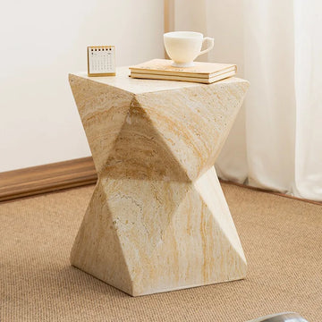 table basse moderne marbre veines marron clair minimaliste structure métal beigeclair salon