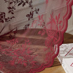 rideaux floral roses translucides décoration noël tringle salon