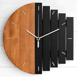 horloge murale bois abstraite moderne visage unique fixations sans tic tac