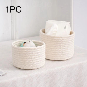 corbeilles tissées réutilisables rangement moderne beige blanc rose bleu vert respectueux environnement multiple utilisations