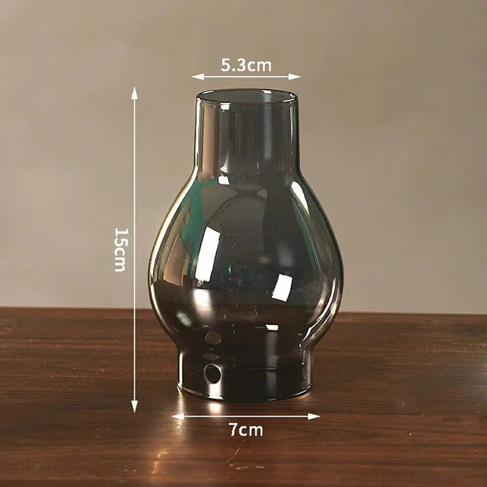 lampe poser moderne transparent base bois brun doré ridées minimalistes