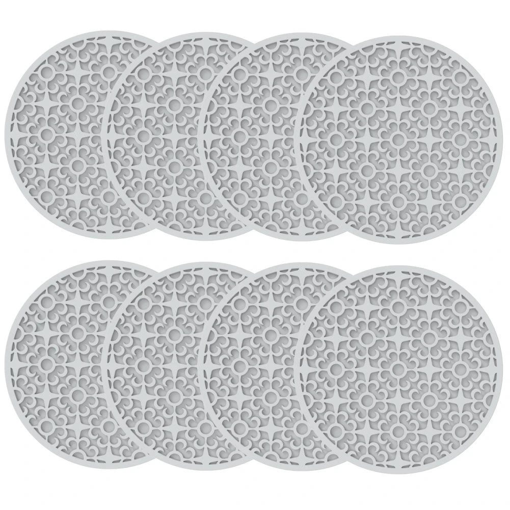 tapis table moderne rouge gris noir vert blanc motif géométrique cercles étoiles