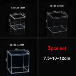 boîtes plastique transparentes modernes boîte bijoux réutiliables boîtes rangement minimalistes transparentes accessoires coiffure pièces