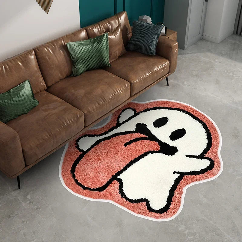 tapis salon décoratif motif cartoon animaux doux moelleux antidérapant moderne maison