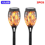 torche solaire imperméable led flamme animée moderne extérieur jardin décoration motifs floraux ip65 abs