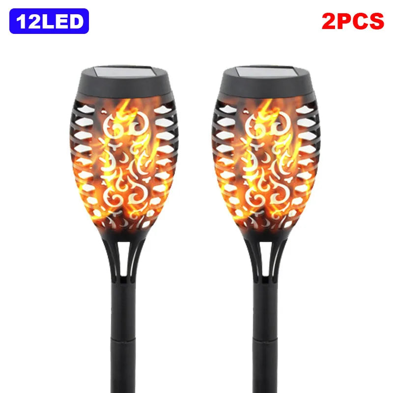 torche solaire imperméable led flamme animée moderne extérieur jardin décoration motifs floraux ip65 abs