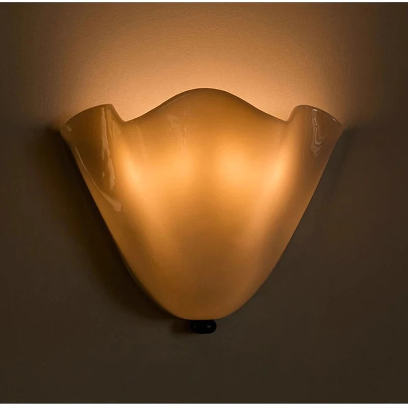 Applique murale moderne verre opacique couleur jaune rouge blanc fixations salon