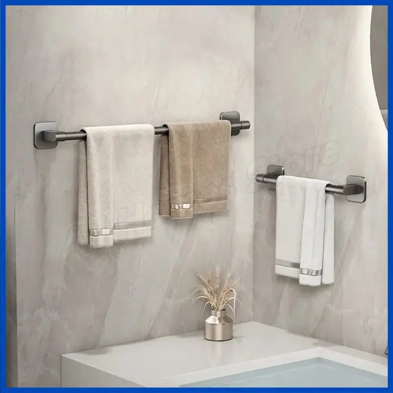 porte serviettes mural adhésif gris moderne rangement salle bain support serviettes fixations sans perçage