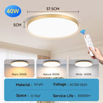 plafonnier led blanc doré moderne télécommande 30w 40w 50w étanche