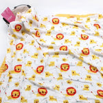 couverture bébé deux couches coton bambou motif floral moderne opacité verte blanc roseclair