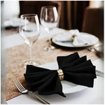 serviettes table polyester 40x40cm blanc noir unies réutilisables lavables anneau métallique durable classique