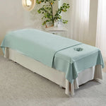 serviette tête ensemble literie salon beauté couverture drap face trou blanc minimaliste spa simple
