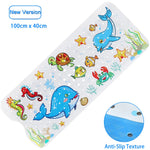 tapis bain pvc thème marin poissons coraux géométrique antidérapant moderne enfantin suction salle bain
