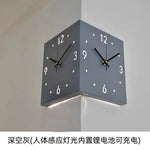horloge murale double face moderne carrée aiguille numérique éclairée minimaliste