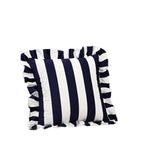 taies d'oreiller carrées rayures bleues blanches velours moderne fixation décoration canapé chambre sofa
