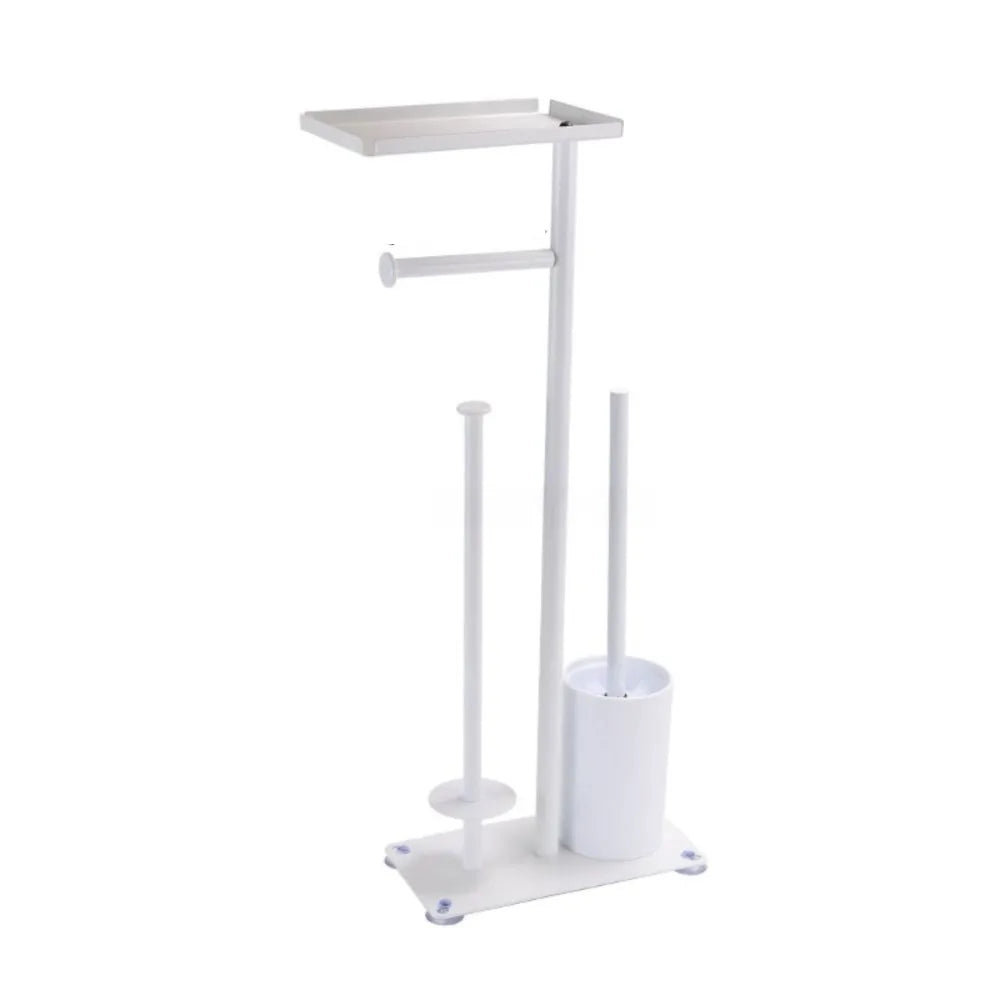 support papier toilette moderne noir blanc brosse wc plateau bois rouleaux