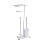 support papier toilette moderne noir blanc brosse wc plateau bois rouleaux