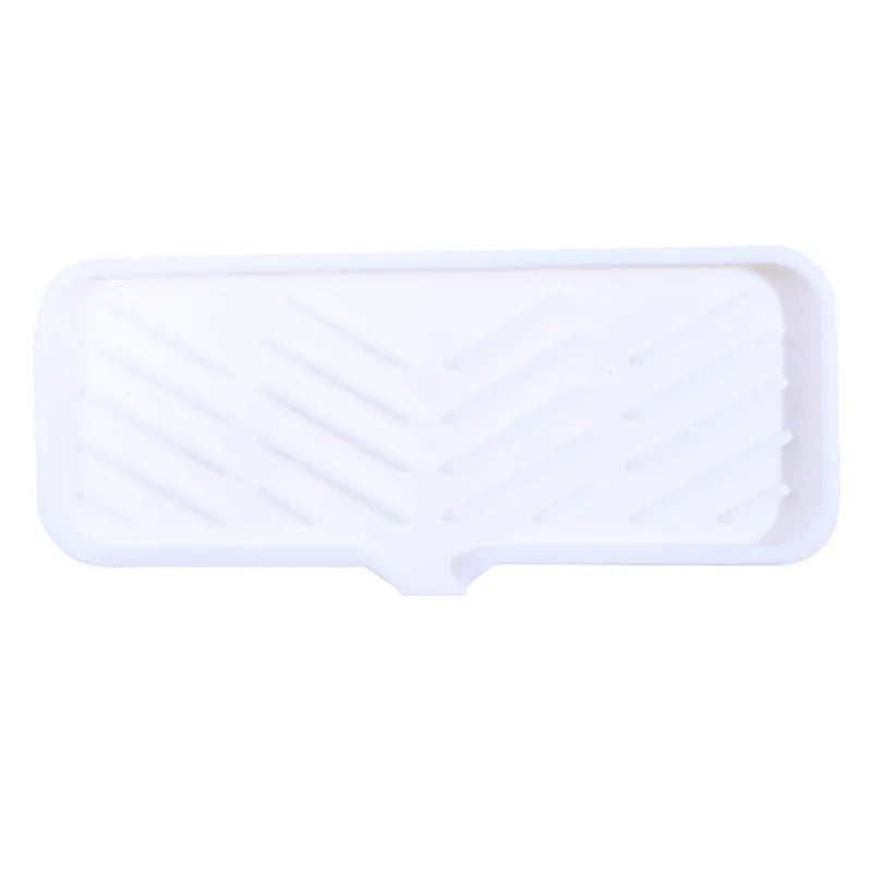 support savon silicone self draining moderne gris vert blanc rayures horizontales