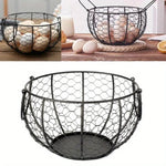 panier rond métal maille hexagonale anses noires rustique rangement cuisine echangable echangement echangement echangement