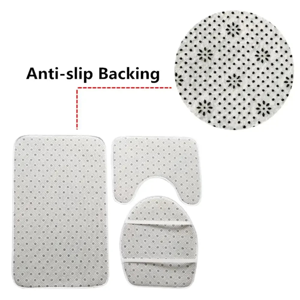 ensemble tapis bain salle bain rouge fleurs roses motif moderne coton doux décoratif