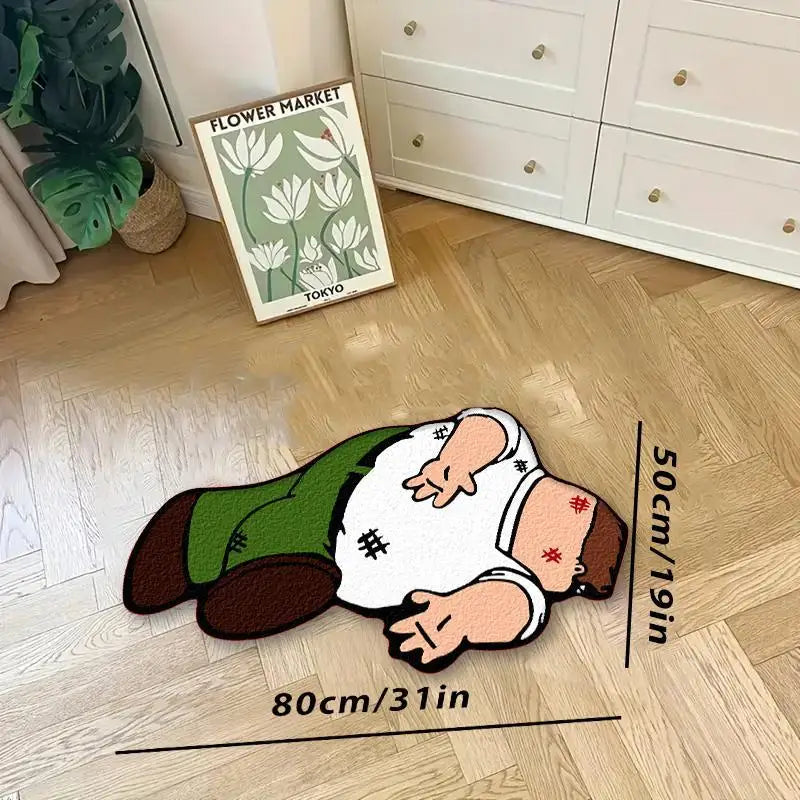 tapis vert blanc marron dessin animé flocons neige décoration cartoon chambre salon résistant lavable
