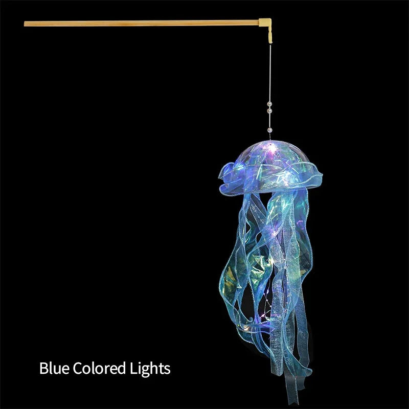 méduses lumineuses multicolores translucides chaînes suspendues veilleuses décoratives chambre filles