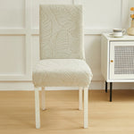 Housse chaise moderne imprimée feuilles beige clair élasthanne polyester universelle mariage banquet