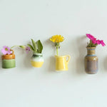 vase mural adhésif vintage minimaliste motifs floraux couleurs vives petits espaces deco