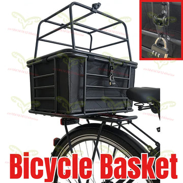 panier vélo utilitaire acier couvercle noir métal grillagé tissu intérieur charge animal transport chien