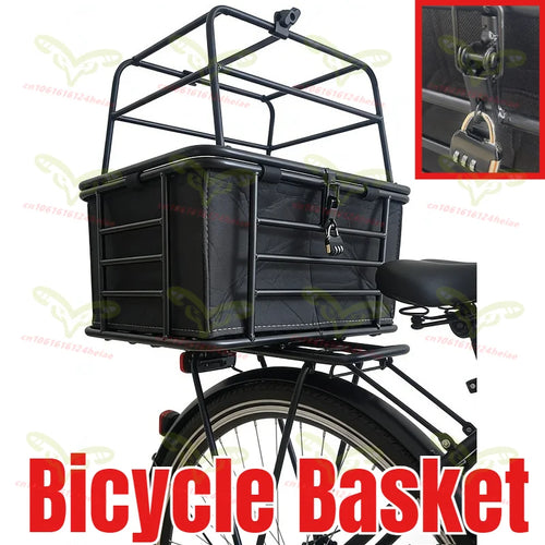 panier vélo utilitaire acier couvercle noir métal grillagé tissu intérieur charge animal transport chien