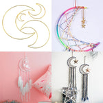 attrape rêves boho spirale lune étoiles plumes or rose multicolore métal