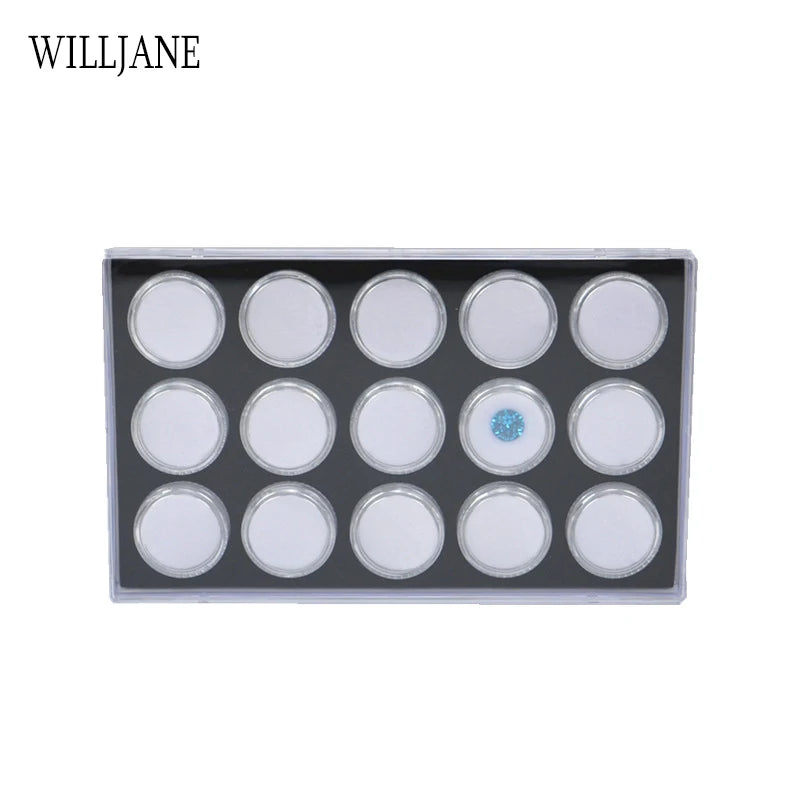boîtes rangement bijoux transparentes intérieur noir pierres précieuses modernes 18x11cm