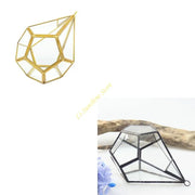 terrarium géométrique verre métal or moderne suspension plantes succulentes décoration intérieure