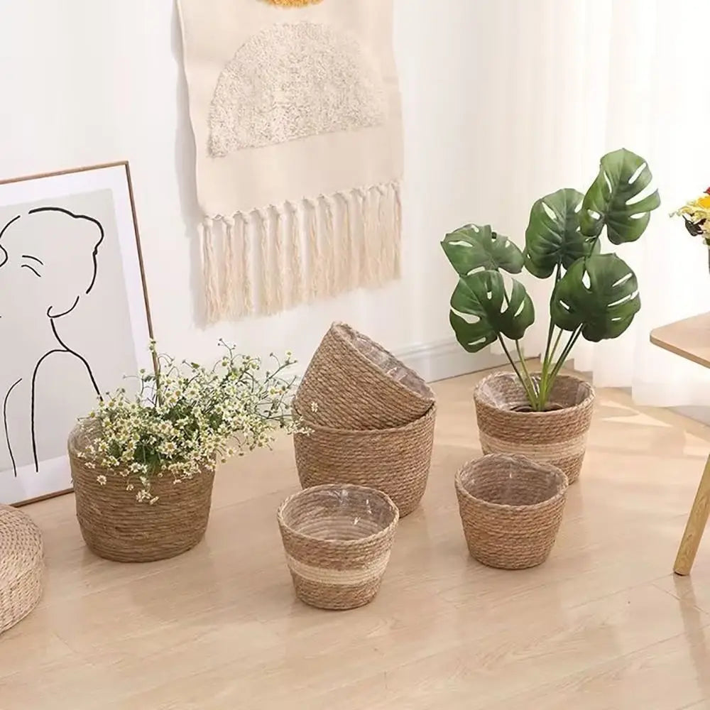 paniers tissés main fibre naturelle rustique artisanal mini small medium large